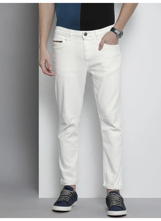 The Indian Garage Co Men White Stretchable  G- Colt Carrot Fit Carrot Fit Jeans