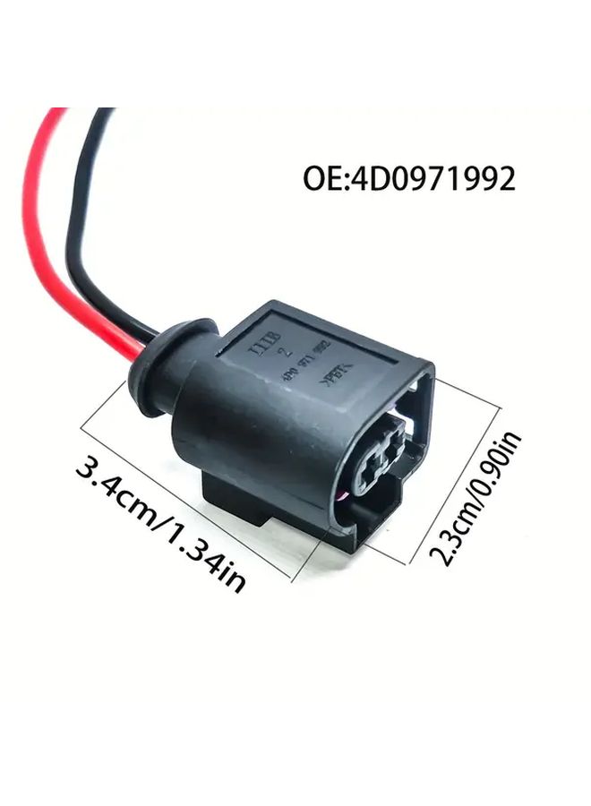 2 Pin Fuel Injector Electrical Connector Plug 1 Pack Replaces 4D0971992 - Image 2
