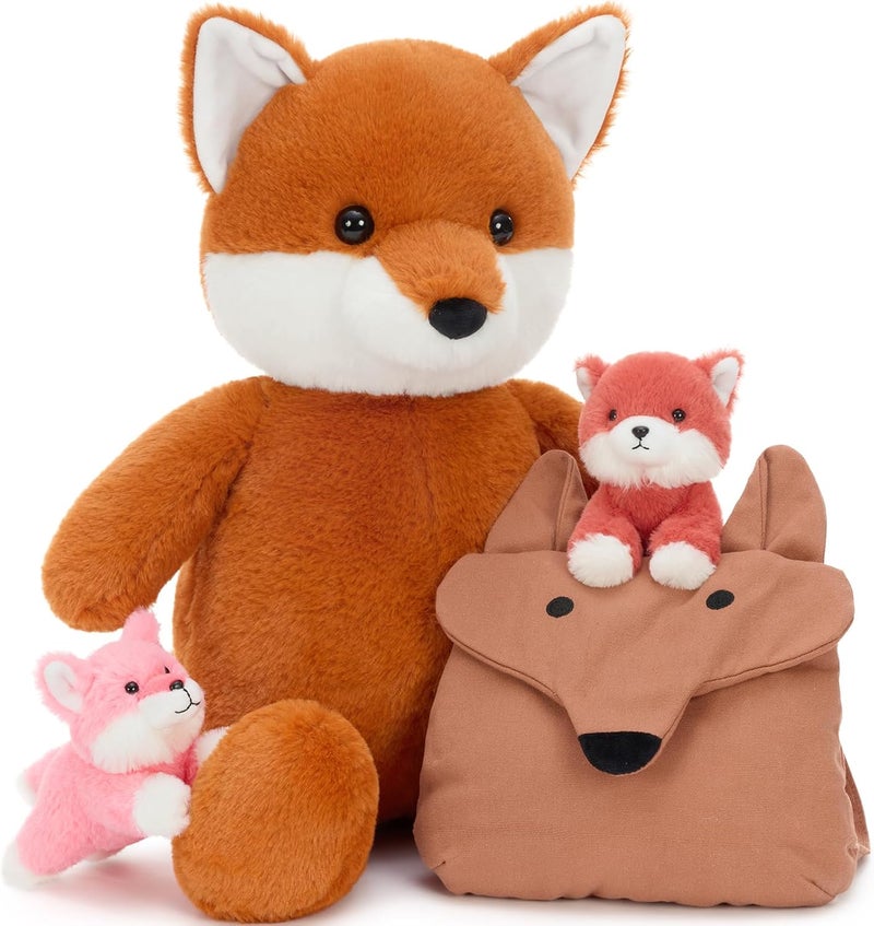 MorisMos Fox Cuddly Toy XXL with Baby Shoulder Bag, Children's Girls Gift - Image 2