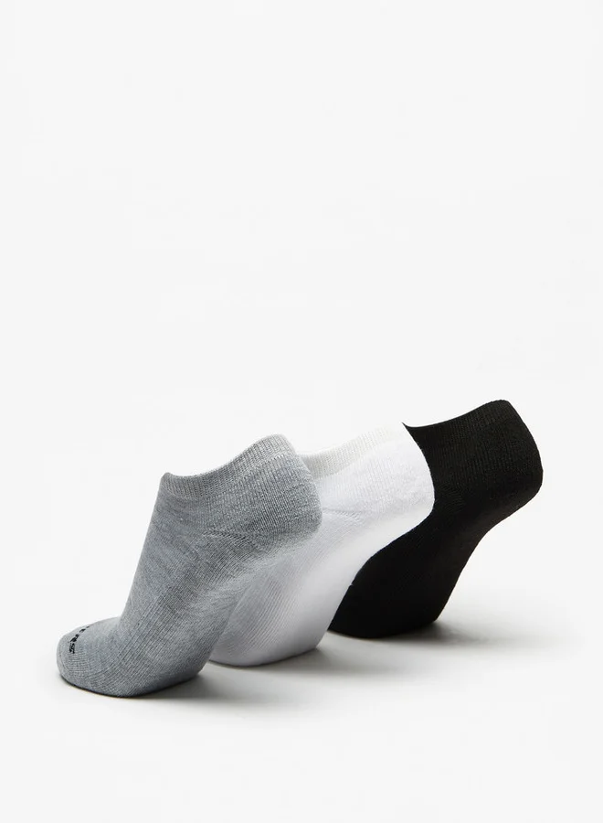 SKECHERS  Logo Print Ankle Length Socks - Set of 3 for Women | Best Price UAE