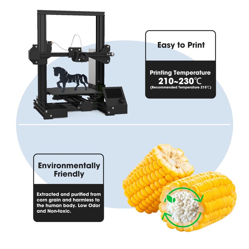 3DHoJor PLA Pro Filament 1.75mm (PLA+ Filament), 1kg 3D Printer PLA Filament, 3D Printing Filament, Cardboard Spool, Dimensional Accuracy +/- 0.03 mm, Fit Most FDM 3D Printer-Black - Image 5