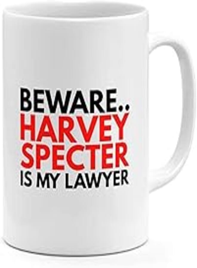 RYN PRINTED DESIGN Beware Harvey Specter Is My Lawyer - Coffee Mug White 11ounce