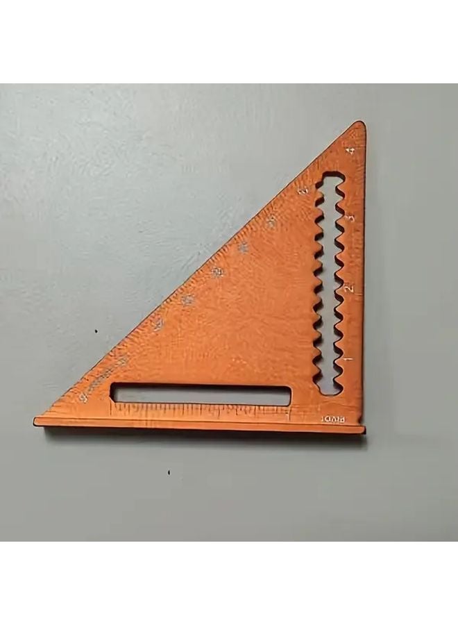 Orange 4 Inch Square Ruler Heavy Duty Aluminum Alloy 90 Degree Precision Woodworking Tool - Image 1