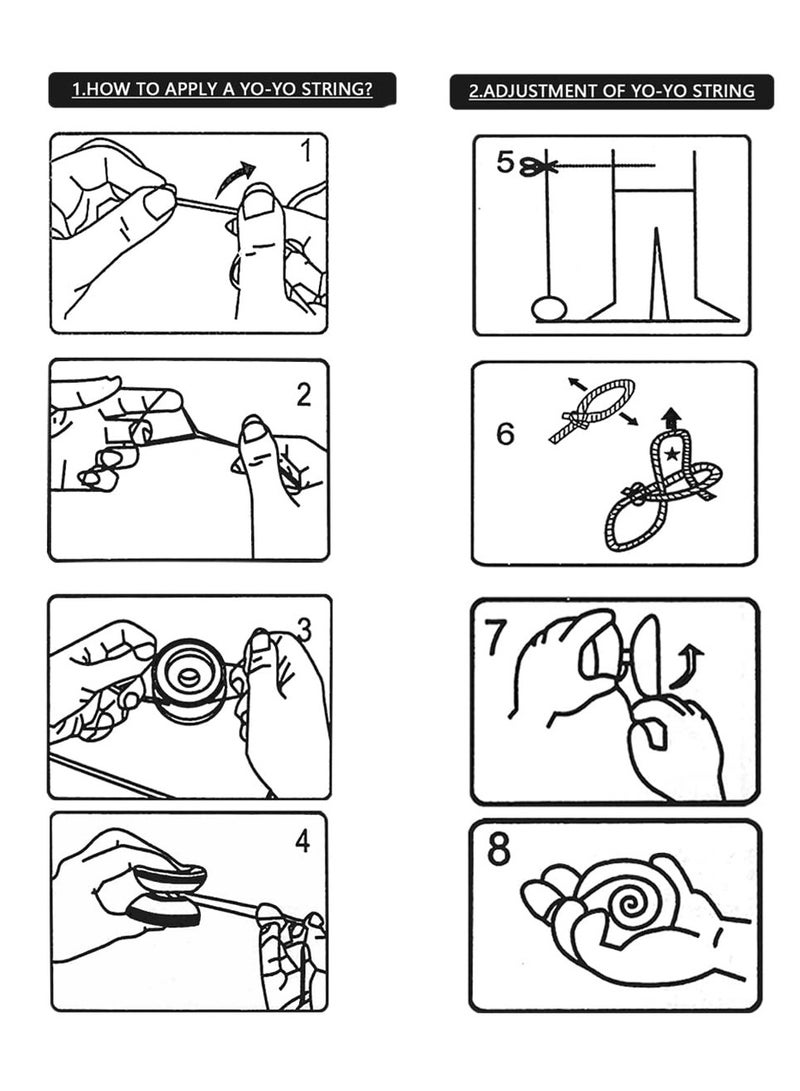 Captaintech Yoyo, Professional Metal High Precision Ball Bearing for Children Adult Beginners, Comes with Gloves, Stickers, 3 Ball Ropes and Storage Box Purple - Image 5