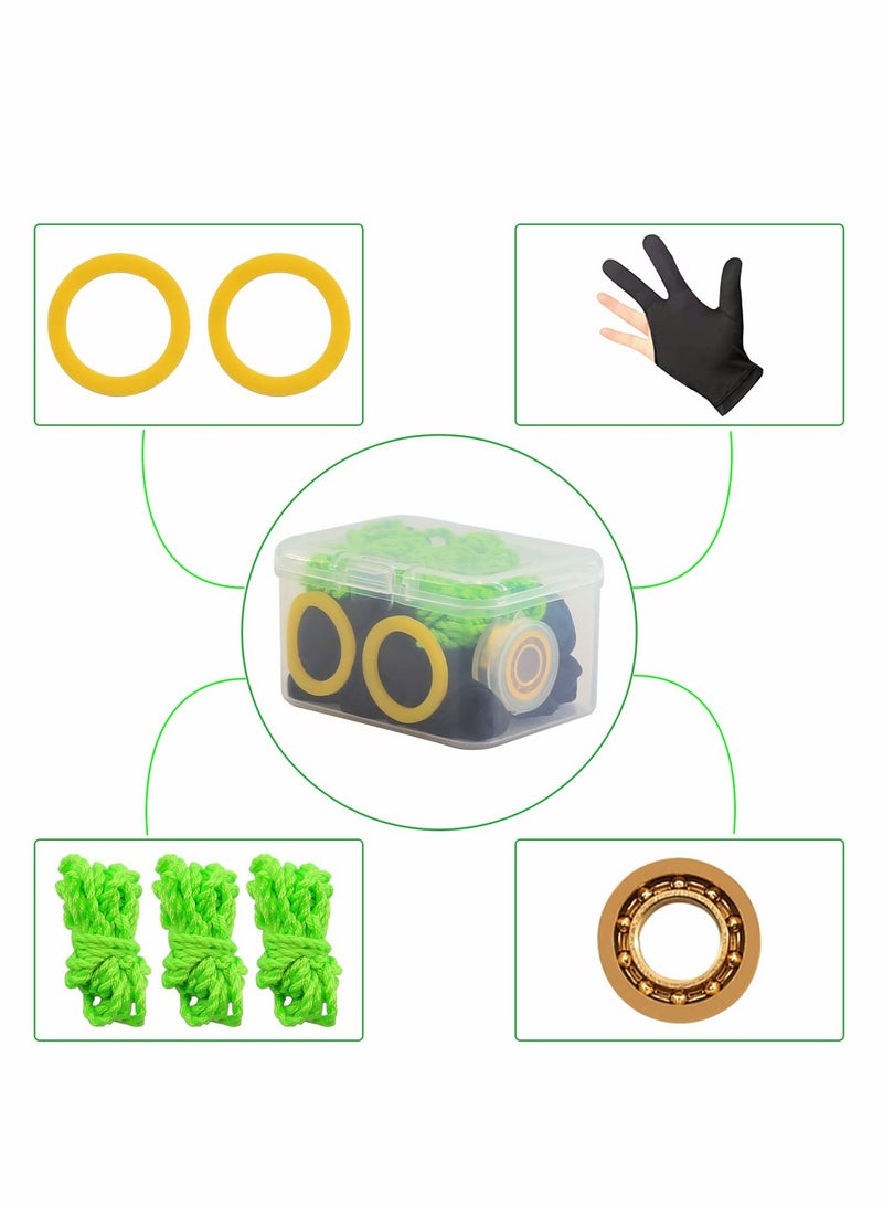 Captaintech Yoyo, Professional Metal High Precision Ball Bearing for Children Adult Beginners, Comes with Gloves, Stickers, 3 Ball Ropes and Storage Box Purple - Image 3