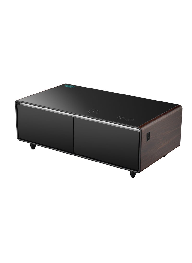 Generaltec Smart Refrigerator and Digital Music Table, Bluetooth/USB Speaker, Tempered Glass, Touch Control, Dual USB Charging, 135L (65L+70L) Capacity, Wireless Mobile Charging 15W, Electric Ports, with RGB lights - Image 2