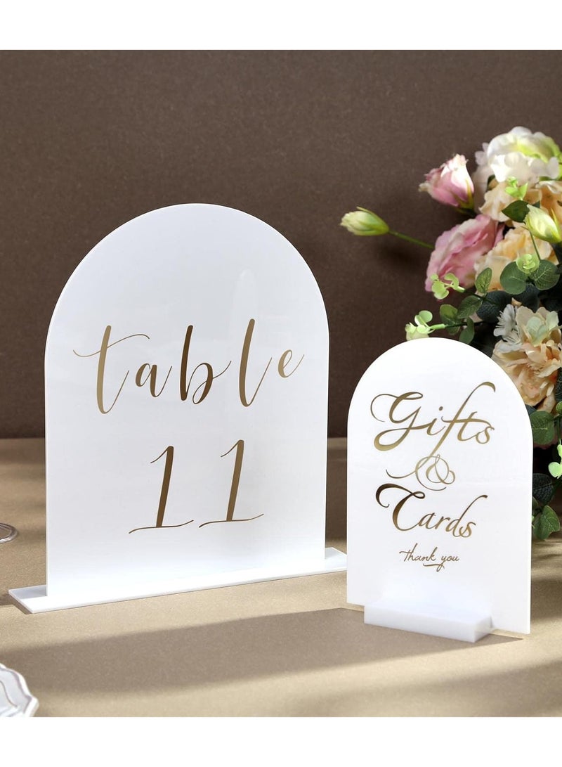 TPGP 10 Set White Acrylic Arch Table Sign With Holders, 8x10 in Wedding Table Numbers, 1/8 in Thick, DIY Blank Arched Acrylic Sign for Wedding Reception, Centerpiece, Decoration, Event  - Image 5