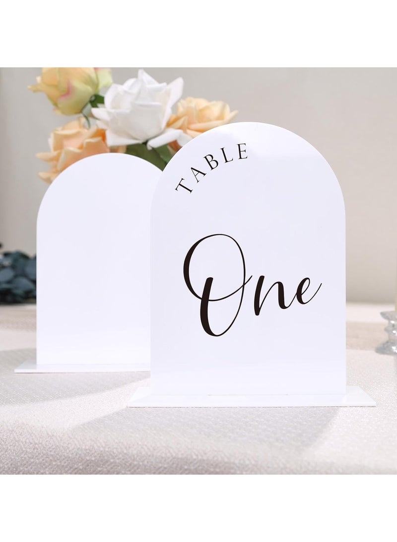 TPGP 10 Set White Acrylic Arch Table Sign With Holders, 8x10 in Wedding Table Numbers, 1/8 in Thick, DIY Blank Arched Acrylic Sign for Wedding Reception, Centerpiece, Decoration, Event  - Image 3