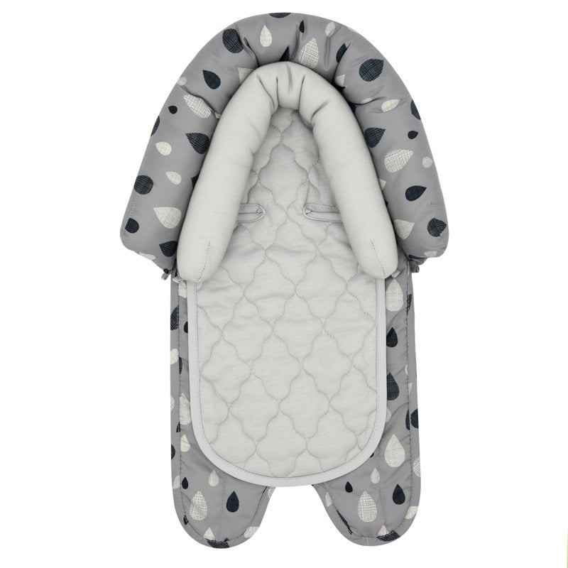 Travel Bug Baby & Toddler 2-in-1 Head Support Duo Head Support for Car Seats, Strollers & Bouncers (Black/Grey/White), 8x2.75x10 Inch (Pack of 1) - Image 1