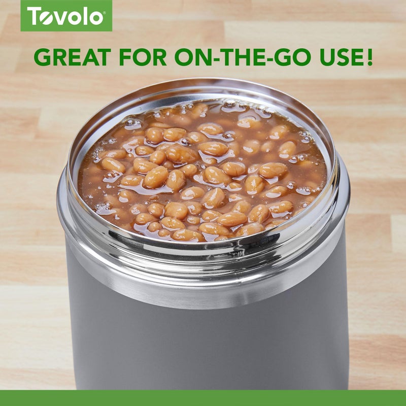 Tovolo Insulated Food Container 2 Quart Food Traveler Thermos for Hot Food and Cold Food Stainless Steel Double Wall Vacuum Insulated Spill Proof Airtight Lid Dishwasher Safe BPA Free Charcoal Gray - Image 2