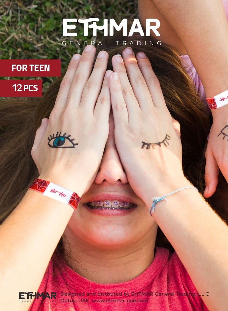 Bracelets Ethmar Bracelets 12 high quality elastic band  Red Color  for Teen - Image 4