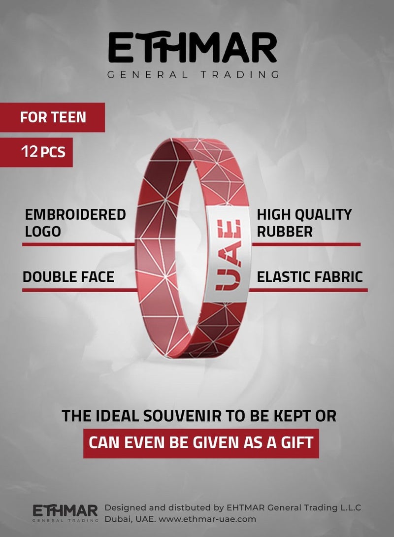 Bracelets Ethmar Bracelets 12 high quality elastic band  Red Color  for Teen - Image 2