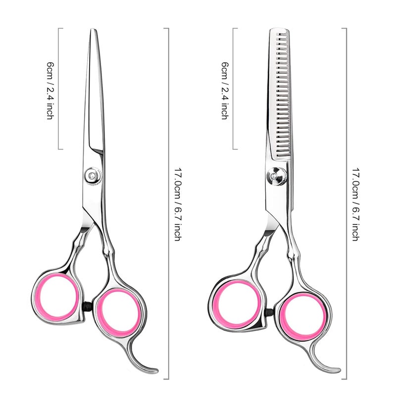 Himart Professional Home Hair Cutting Kit - Quality Home Haircutting Scissors Barber/Salon/Home Thinning Shears Kit with Comb and Case for Men and Women (Pink) - Image 5