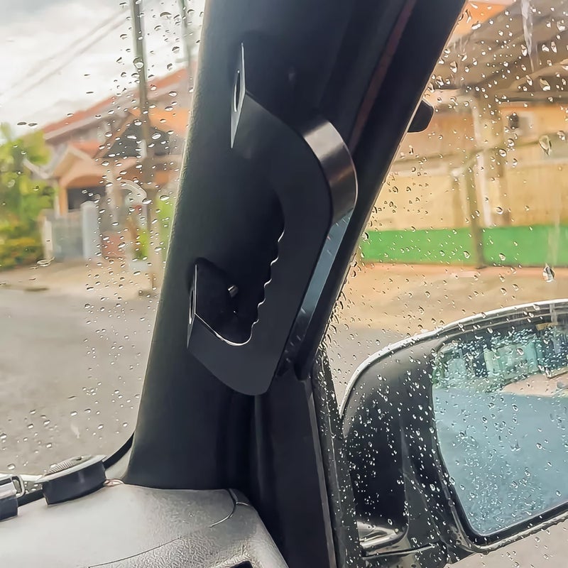 KH866 Interior Grab Handle Car Grip - 2 Pack Assist Replacement Passenger Roof Sturdy Billet Handles Heavy Duty Premium Ideal for Camper Trailer RV Handrail Safety Aluminium Alloy Enclosed Door Bar, Black - Image 4