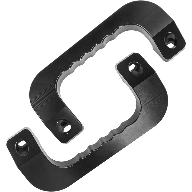 KH866 Interior Grab Handle Car Grip - 2 Pack Assist Replacement Passenger Roof Sturdy Billet Handles Heavy Duty Premium Ideal for Camper Trailer RV Handrail Safety Aluminium Alloy Enclosed Door Bar, Black - Image 1