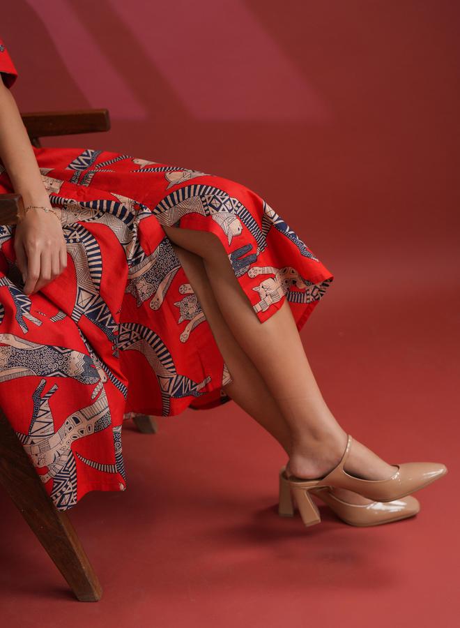 sanskrutihomes Printed Poplin Dress  - Image 5