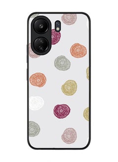 Stylizedd Rugged Black edge case for Xiaomi Poco C65, Slim fit Soft Case Flexible Rubber Edges Anti Drop TPU Gel Thin Cover- Circular Scribbles  - Image 1