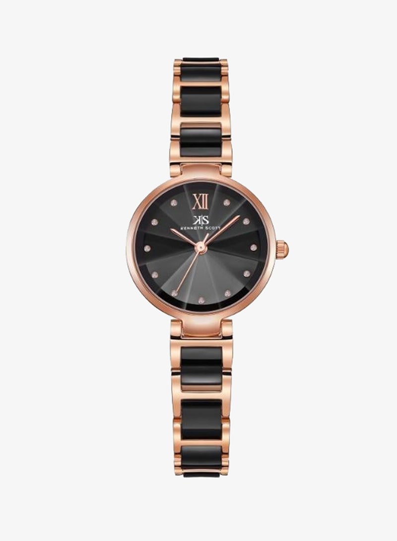 KENNETH SCOTT Women's Alloy+Ceramic Analog Watch K22531-KCBB - 30 mm - Image 1