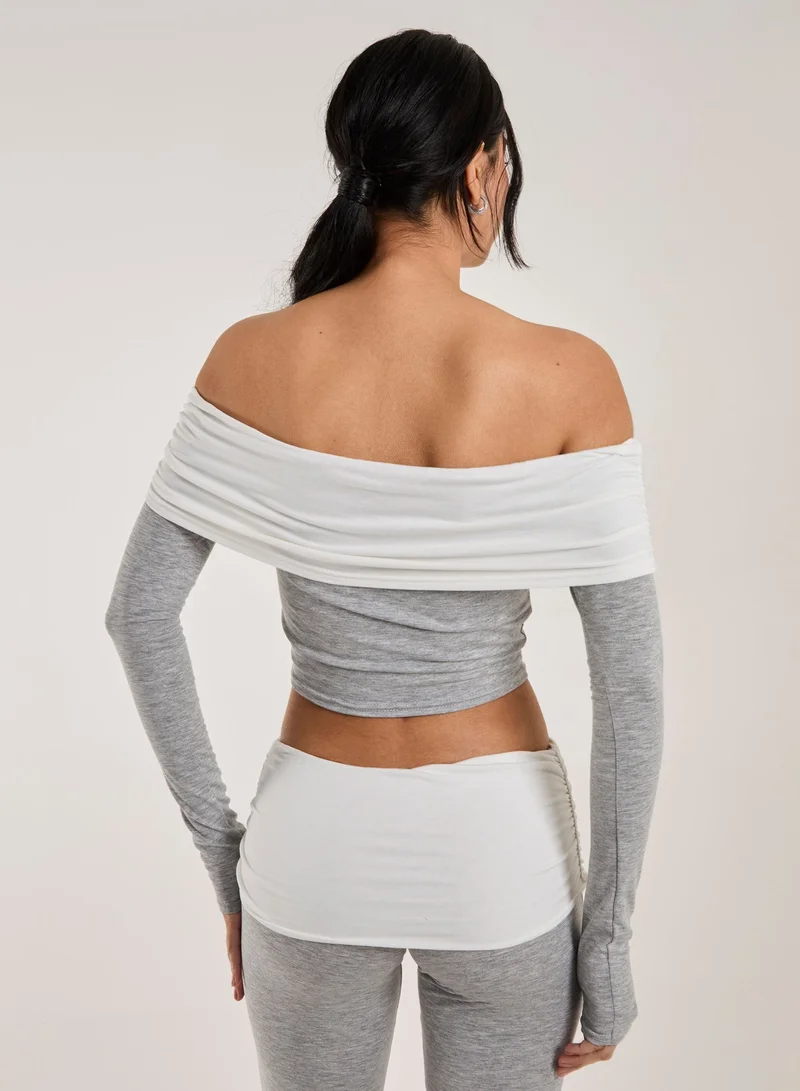 Pink Vanilla Two Tone Bardot Top