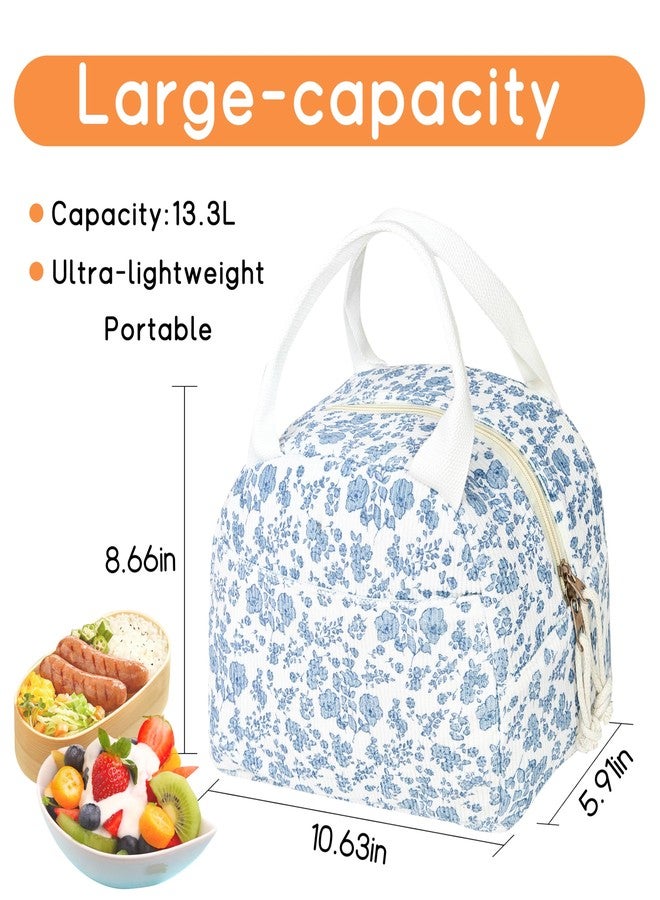 GISMTR Lunch Bag for Women Insulated Lunch Box Cute Corduroy Lunch Tote Bags Reusable Large Capacity Cooler Bag for Travel Work Picnic - Image 2