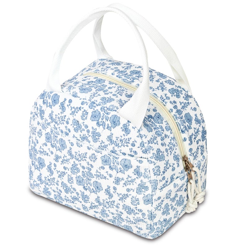 GISMTR Lunch Bag for Women Insulated Lunch Box Cute Corduroy Lunch Tote Bags Reusable Large Capacity Cooler Bag for Travel Work Picnic - Image 1