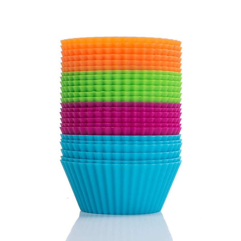 Webake Silicone Cupcake Baking Cups Muffin Liners Reusable Silicon Muffin Tin Nonstick 234 Inch Regular Size Pack of 24