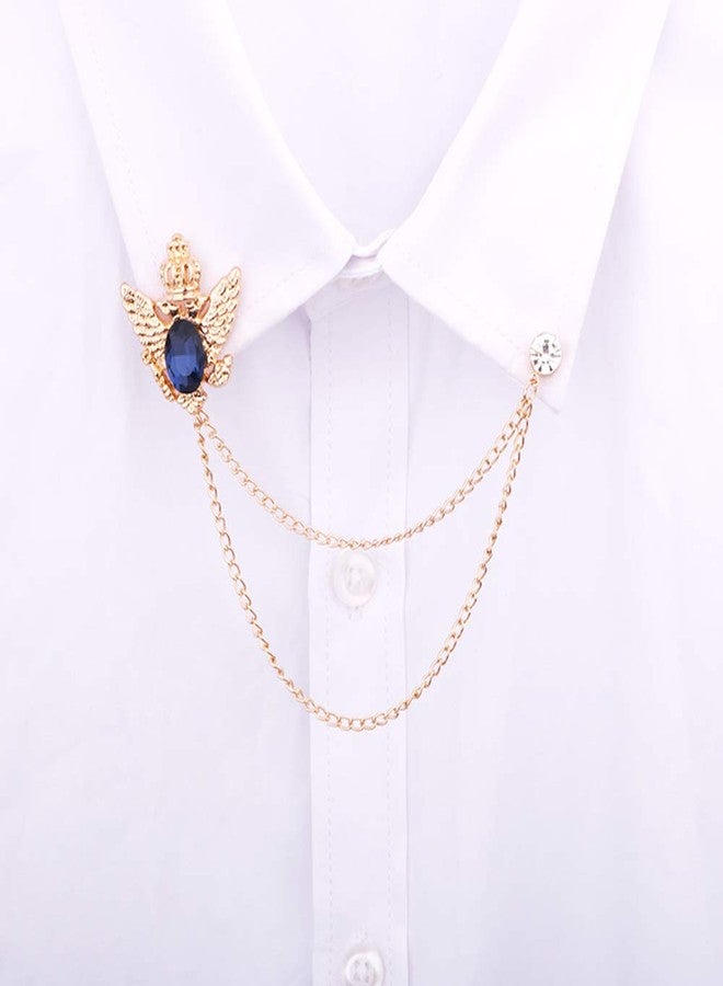 Huture Men's Brooch Suit Pin Badge with Chains and Buckle Chain Collar Lapel Pin for Men and Women Suit Tuxedo Tie Hat Scarf - Image 5