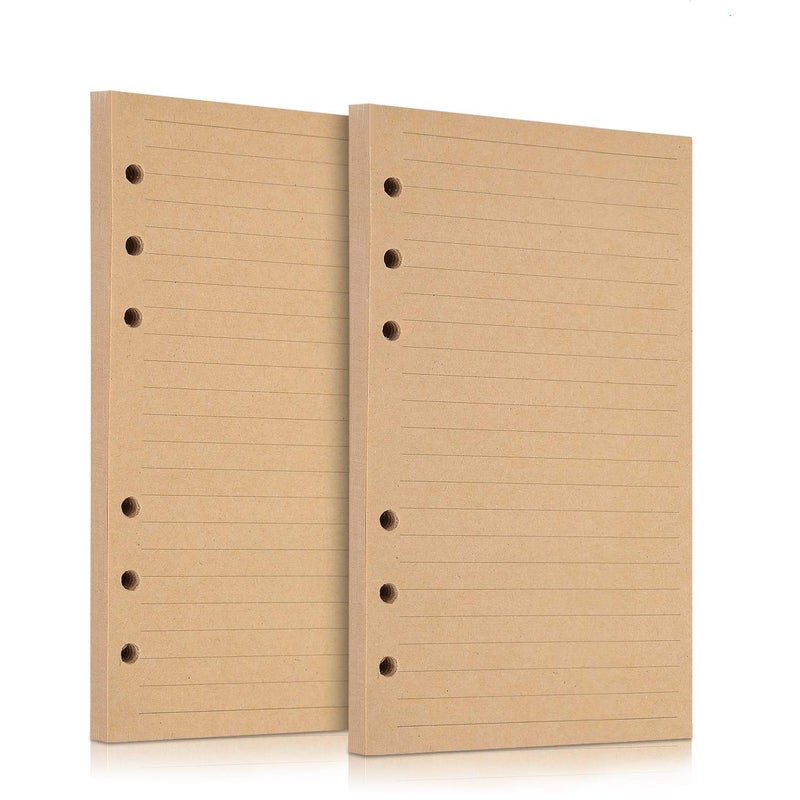 OMEYA A6 Refill Paper, 320 Pages A6 Loose Leaf Paper 6 Hole Notebook Refills for 6 Ring Refillable Binder Notebook Planner Diary Journals Painting Personal Organiser-Line Pages