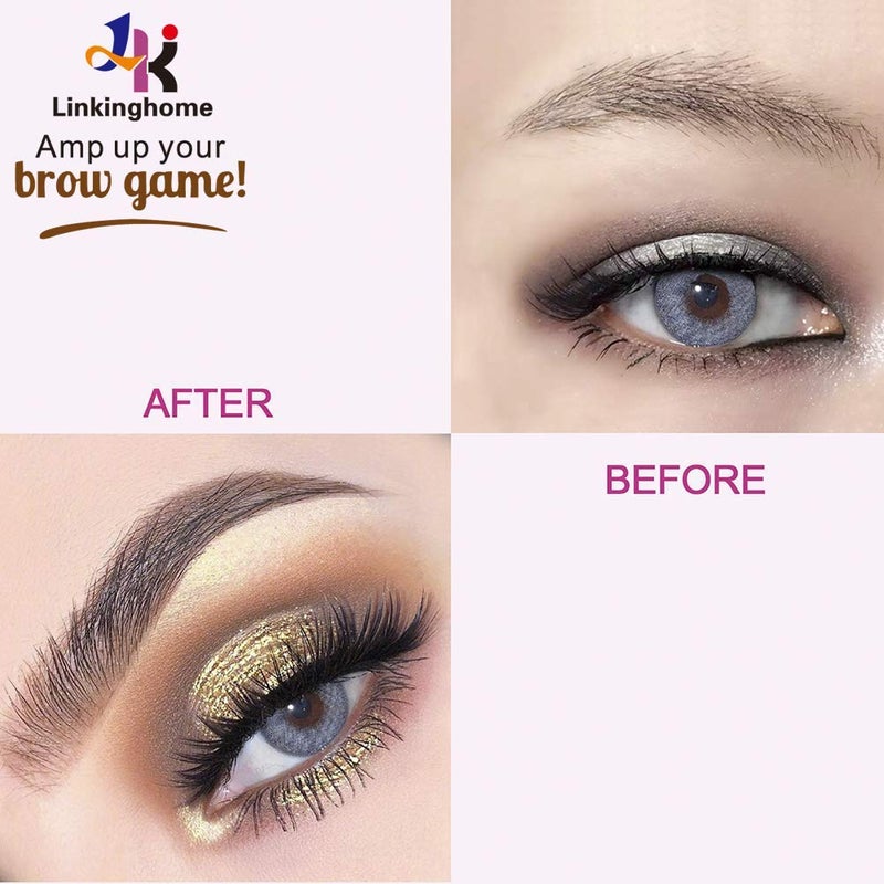 Linkinghome Eyebrow Stencil & Eyebrow Pencil, 30 Eyebrow Shaper Kit, Reusable Eyebrow Template With Strap & Eyebrow Razor, Waterproof Eyebrow Pen, 3 Minutes Makeup, Suitable for 98% - Image 2