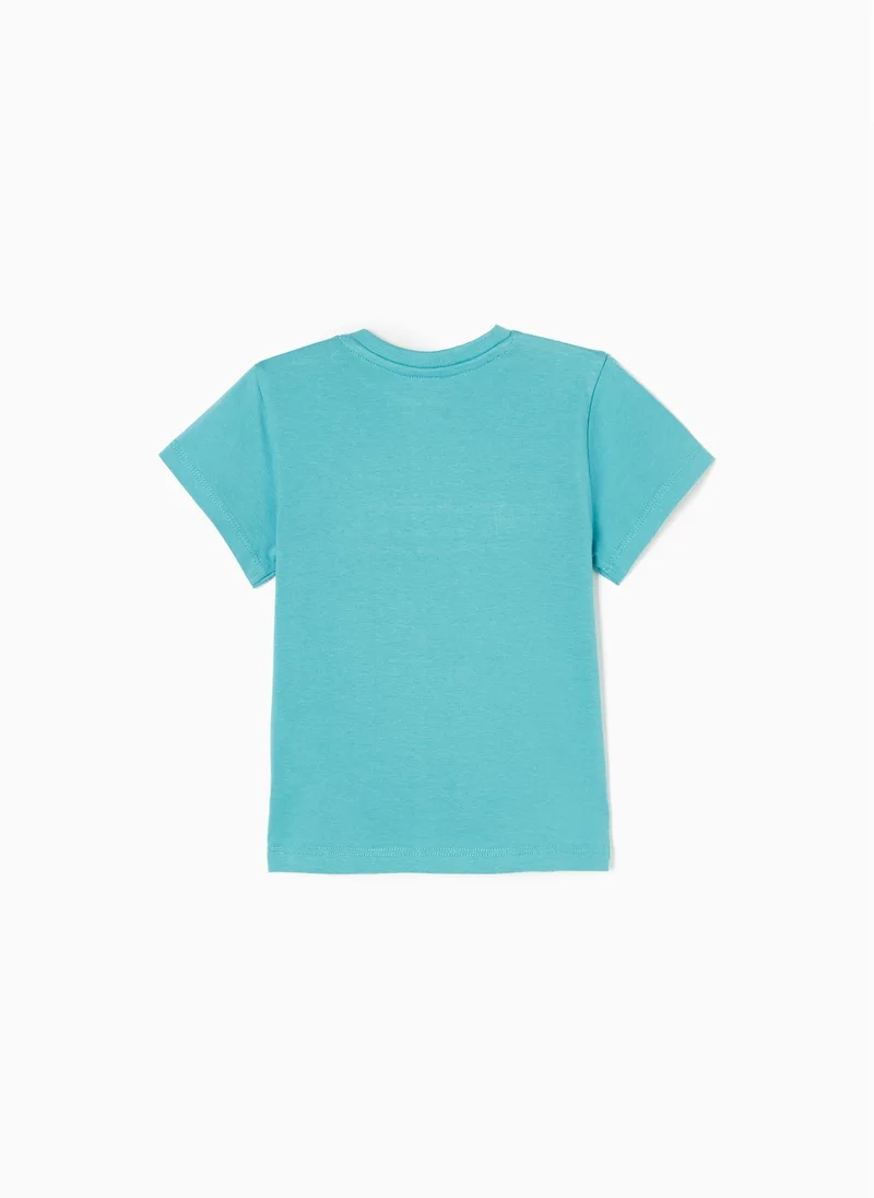 زيبي Cotton T-shirt for Baby Boys 'Loading', Blue