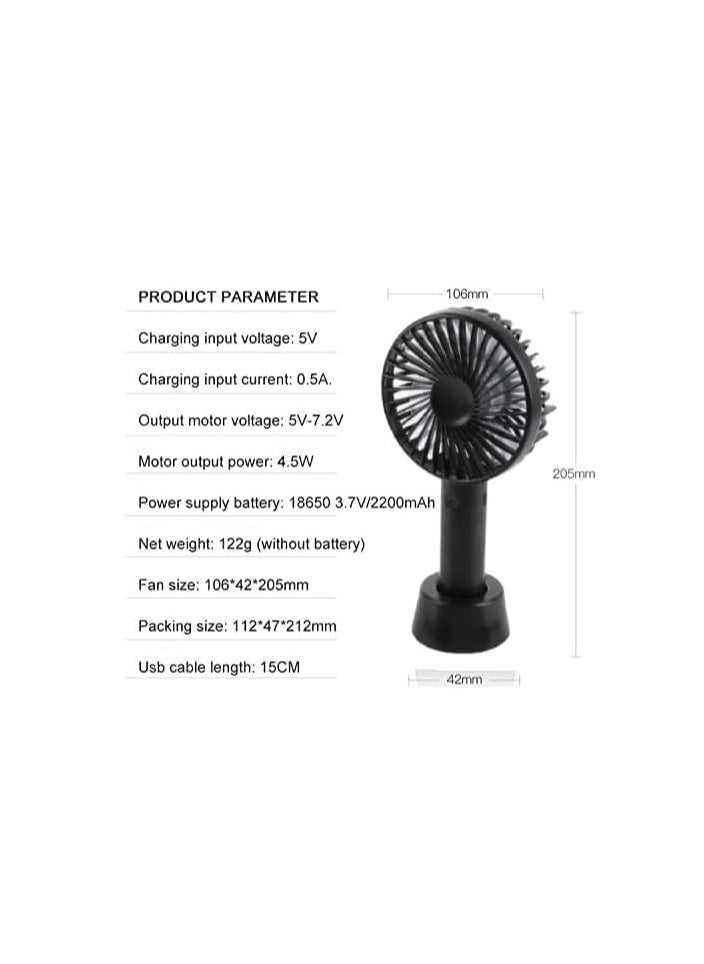 Generic - Mini Handheld Rechargeable Fan – Portable USB Fan (Random Color) - Image 1