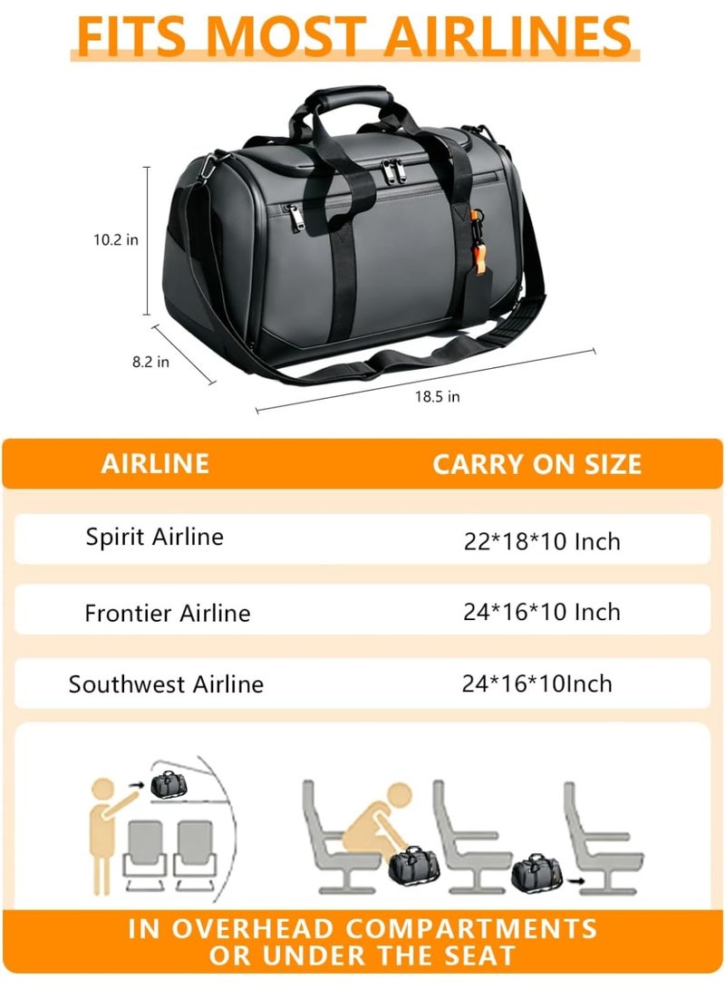 Arabest Gym Bags for Women & Men-30L Sturdy and Durable, Sports Duffle Bag for Travel Reinforced Smooth Zipper Carry On Duffel Bag for Weekender Waterproof Gym Accessories Personal Item Essentials Gray - Image 5