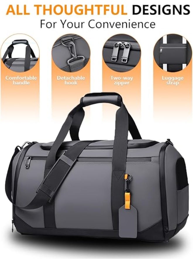 Arabest Gym Bags for Women & Men-30L Sturdy and Durable, Sports Duffle Bag for Travel Reinforced Smooth Zipper Carry On Duffel Bag for Weekender Waterproof Gym Accessories Personal Item Essentials Gray - Image 3