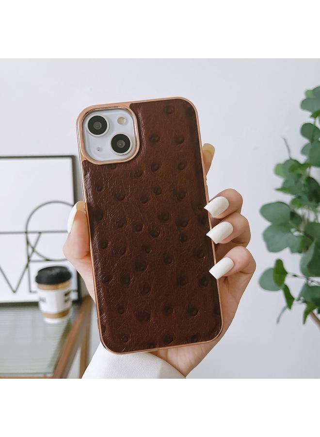 اس-توب جراب نانو من الجلد الطبيعي بتصميم جلد النعام لهاتف iPhone 14 - Image 2