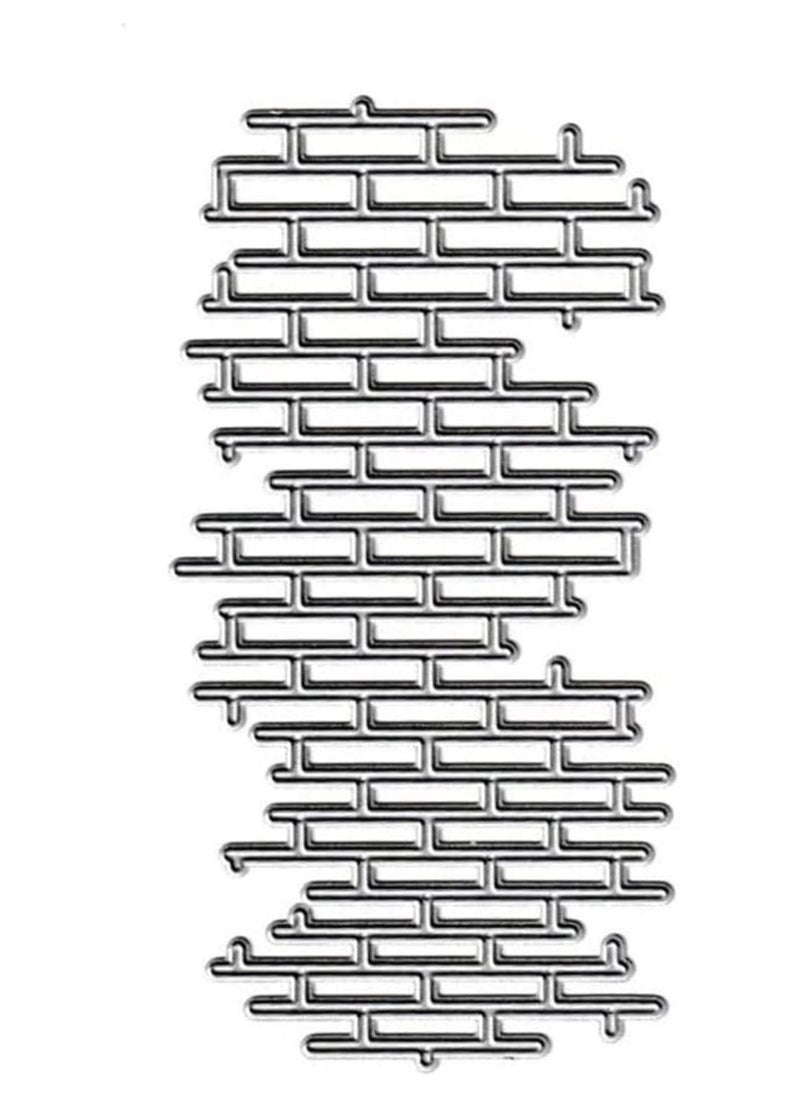 Generic - Brick Net Cutting Dies Metal Irregular Brick Net Die Cuts Grid Background Embossing Stencils Template for DIY Scrapbooking Album Decorative - Image 1