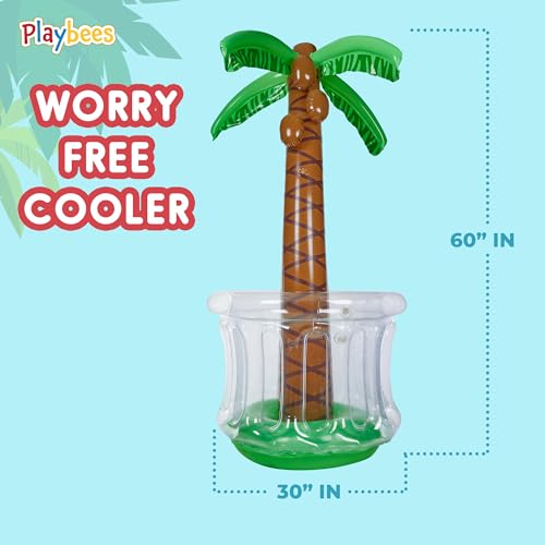 Playbees Inflatable Palm Tree Cooler 60" - Blow Up Palm Tree Luau Hawaiian Tropical Beach Theme Summer Swimming Pool Party Decorations - Outdoor Party Supplies - Kids Adults Birthday - Image 4