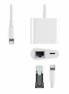 Y&D Lightning to RJ45 Ethernet LAN Network Adapter with Charge Port for Select iPhone, iPad Models 100Mbps Charging Plug and Play  - Image 3