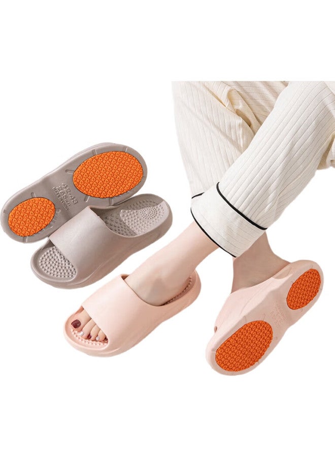 YUZHAOLIN Anti-Slip Cool Slippers For Elderly Pregnant Women Bathroom Shower Massage Cool Slippers Yf576 Khaki 44/45 - Image 3