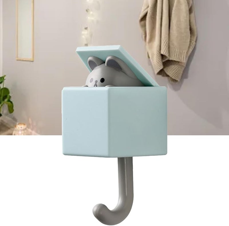 Light Blue Mouse Adhesive Wall Hook For Clothes Scarf Hat Towel Bag 3 3lb Capacity - Image 5