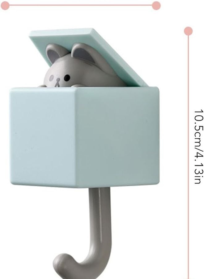 Light Blue Mouse Adhesive Wall Hook For Clothes Scarf Hat Towel Bag 3 3lb Capacity - Image 3