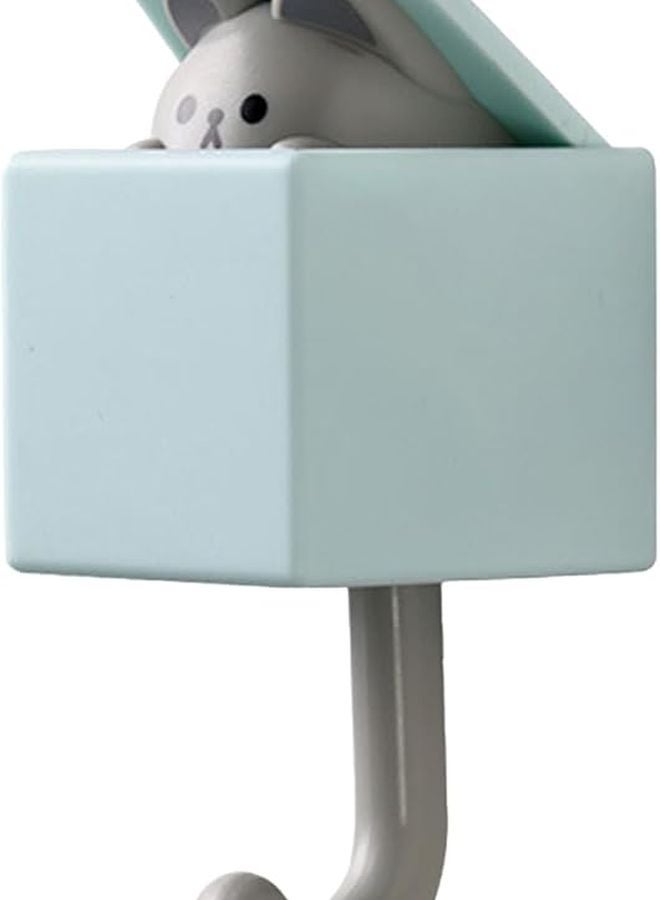 Light Blue Mouse Adhesive Wall Hook For Clothes Scarf Hat Towel Bag 3 3lb Capacity - Image 1