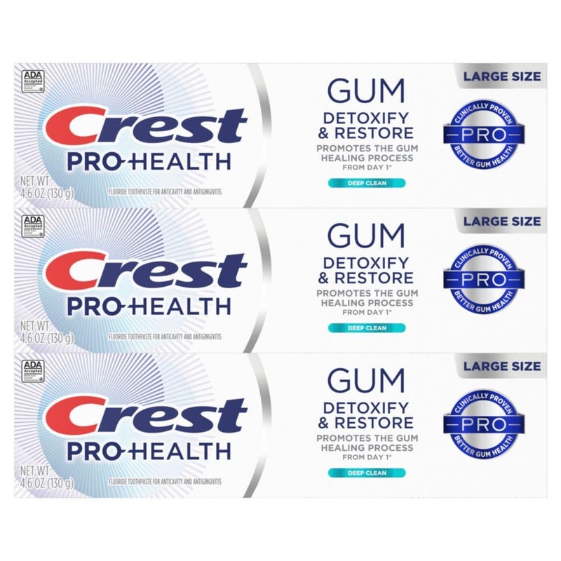 Crest Pro-Health Gum Detoxify and Restore Deep Clean Toothpaste, 4.6 Ounce (Pack of 3), Crest Toothpaste, Anticavity, Antibacterial Flouride Toothpaste, Clinically Proven, Gum and Enamel Protection - Image 3
