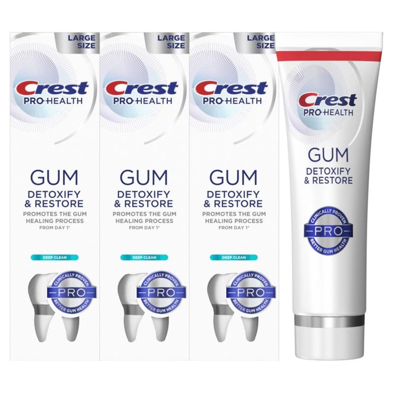 Crest Pro-Health Gum Detoxify and Restore Deep Clean Toothpaste, 4.6 Ounce (Pack of 3), Crest Toothpaste, Anticavity, Antibacterial Flouride Toothpaste, Clinically Proven, Gum and Enamel Protection - Image 1