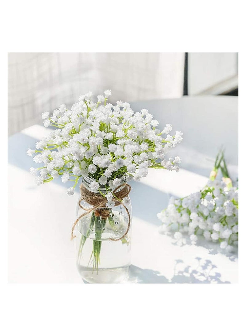SYOSI 10PCS 30 Bunches White Babys Breath Flowers, Artificial White Fake Flowers, Fake Real Touch, Gypsophila DIY Floral Bouquets, Arrangement Wedding Bridal Bouquet, Home Decor (Vase Not Included)  - Image 5