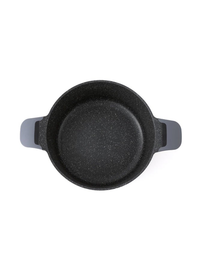 Julia Elite Edge Casserole 20cm with Lid - Grey - Black Granite Non-Stick - Induction Ready - Image 3