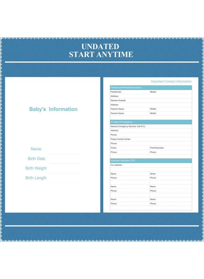 Tiankool Baby's Daily Care Planner - A5 Newborn Baby Log Book for Tracking Daily Routine, 152 Easy-to-Use Pages to Monitor Nursing, Sleep, Feeding, Diapers, Pumping, and More - Marine Blue - Image 4
