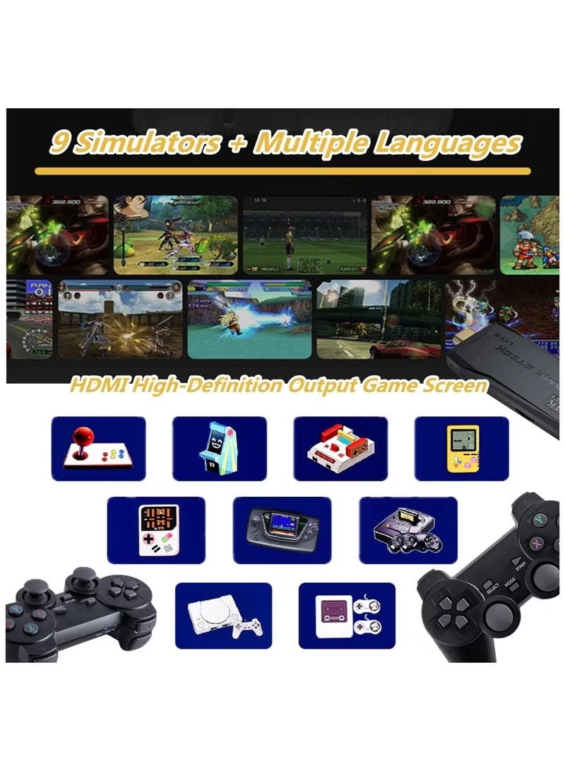 WIRELESS Video game console integrated with 10,000 classic games with 2.4G dual handheld controllers, independent wireless game controllers for HD HDMI TV - compatible, supports single-player dual game controller - Image 3