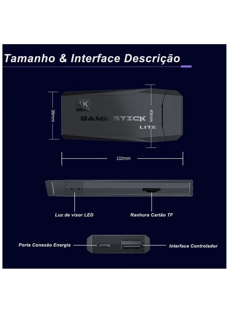 WIRELESS Video game console integrated with 10,000 classic games with 2.4G dual handheld controllers, independent wireless game controllers for HD HDMI TV - compatible, supports single-player dual game controller - Image 5