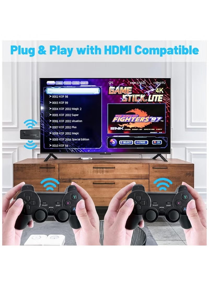 WIRELESS Video game console integrated with 10,000 classic games with 2.4G dual handheld controllers, independent wireless game controllers for HD HDMI TV - compatible, supports single-player dual game controller - Image 4