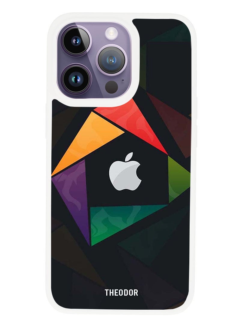 Theodor Protective Case Anti Scratch Shock Proof Cover For APPLE IPHONE 14 PRO Triangle (White Bumper) - Image 1